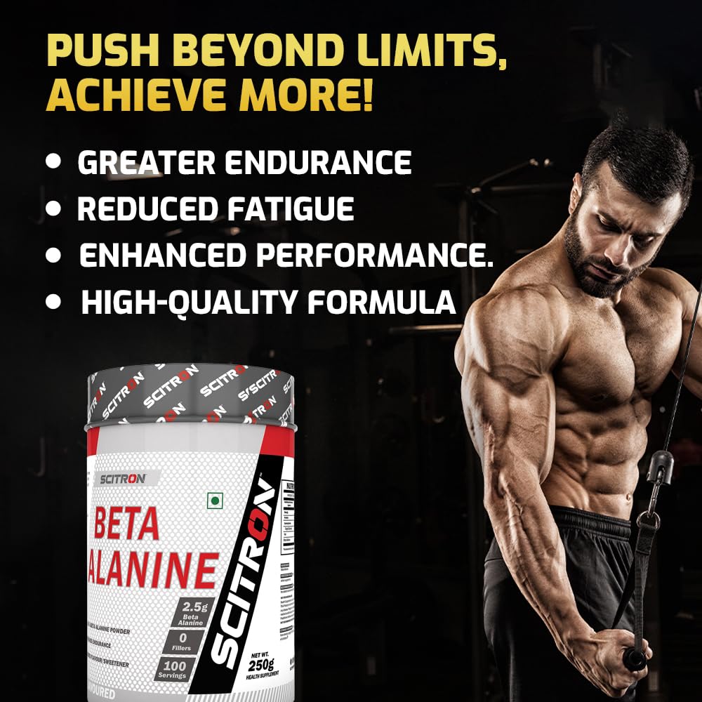 Scitron Beta Alanine  |100 Servings| 2.5g Beta Alanine| 0 Fillers | No Added Sweetner |250g