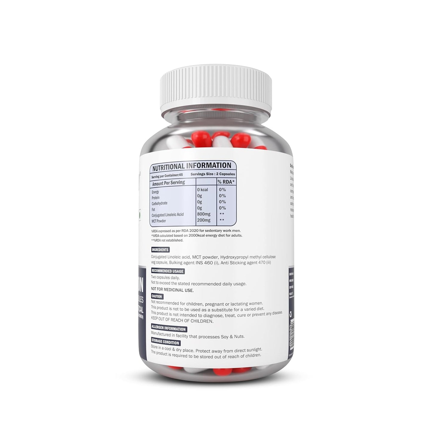 Scitron CLA CORE + MCT | Weight Management | Metabolism | Energy | CLA - 800 mg| MCT - 200 mg| 90 Veg Capsules
