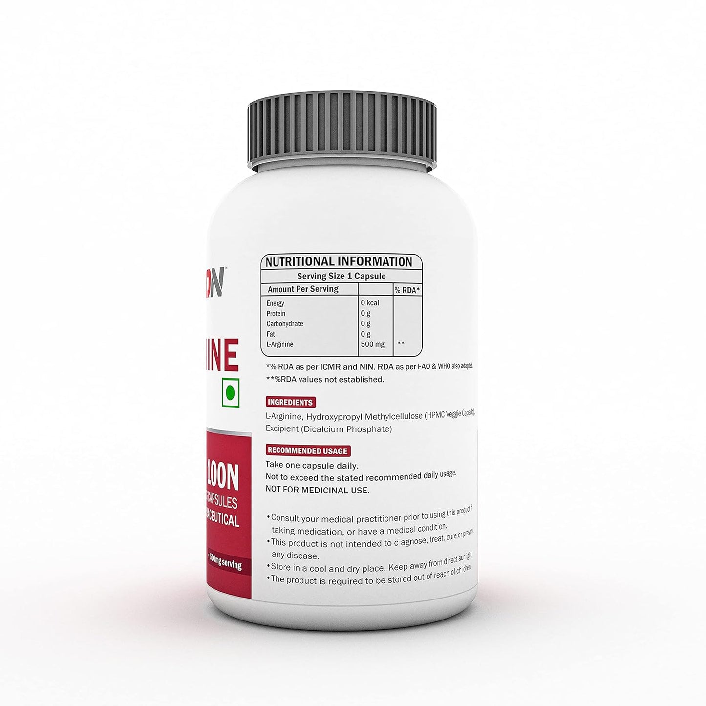 Scitron L-Arginine | Boost Nitric Oxide| Muscle Pump & Recovery | 100 veg capsules