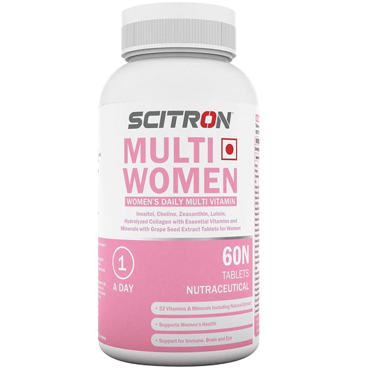 Scitron Multi Women Once Daily Multi-Vitamin Formula | 32 Vitamins & Minerals | Support for Immune | Brain & Eye | 60 Tablets