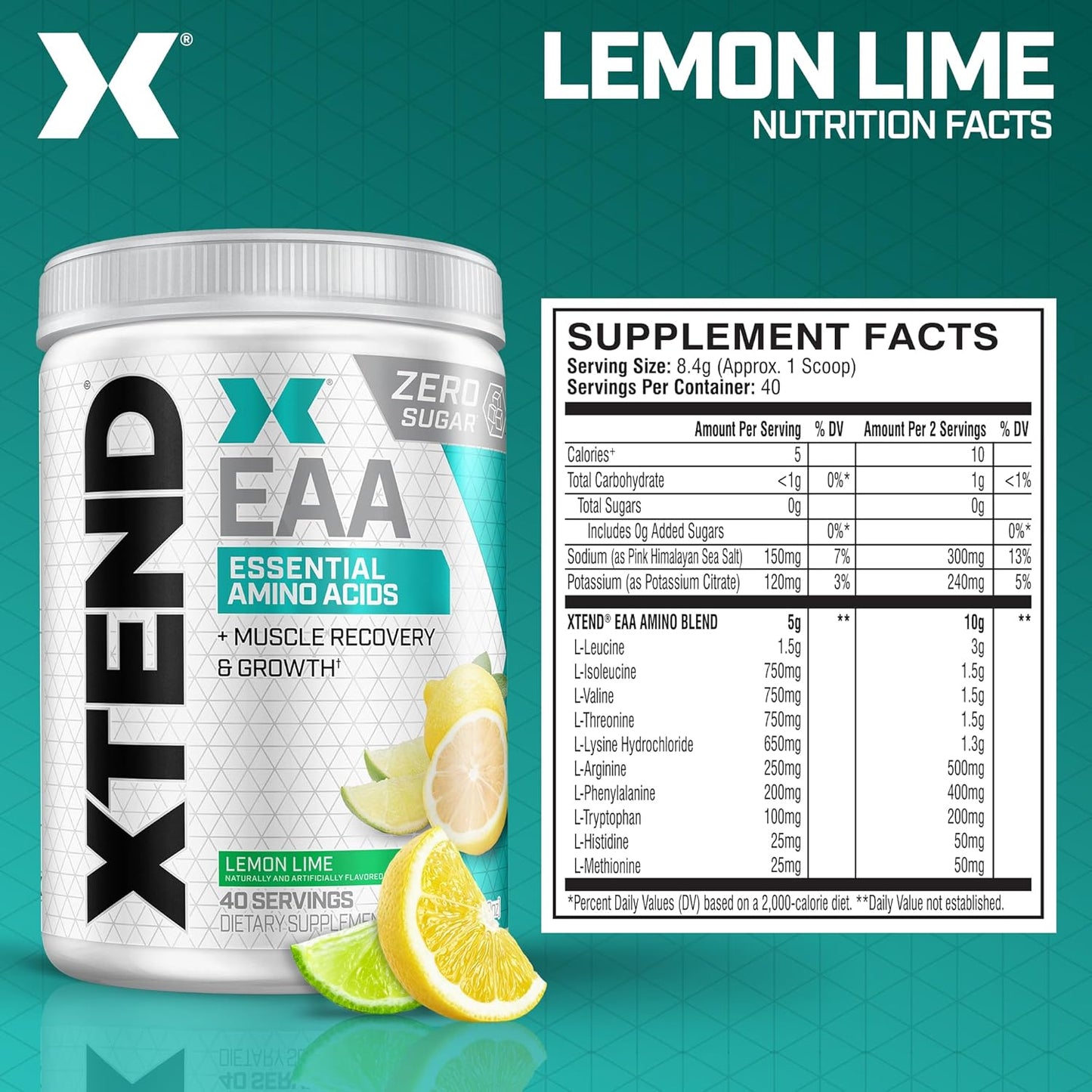 Scivation Xtend EAA Essential Amino Acids |Zero Sugar| Muscle Recovery and Growth