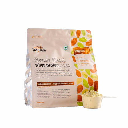 The Whole Truth Whey Protein Isolate+Concentrate | 24g Protein/Scoop| 4.7g BCAA | 100% Authentic Whey | No Artificial Flavors