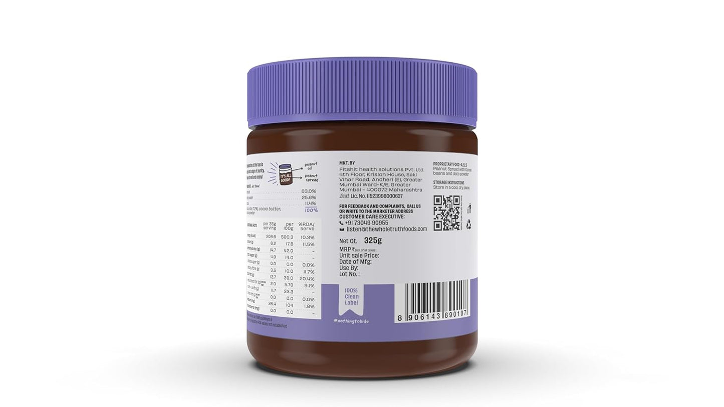 The Whole Truth |Peanut Spread| No Refined Sugar | No Artificial Sweeteners | Gluten Free | No Preservatives | 100% Natural Protein Source