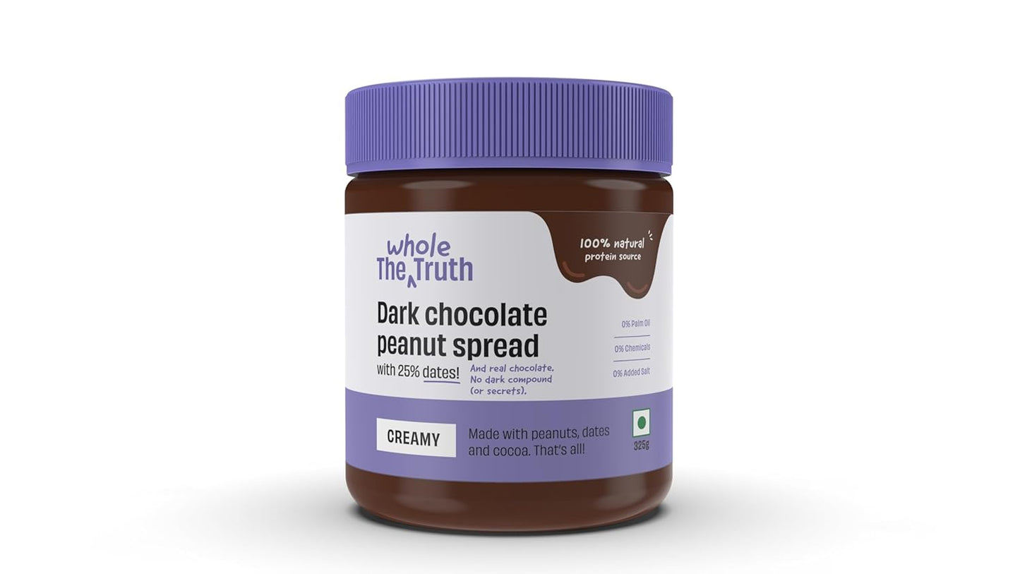 The Whole Truth |Peanut Spread| No Refined Sugar | No Artificial Sweeteners | Gluten Free | No Preservatives | 100% Natural Protein Source