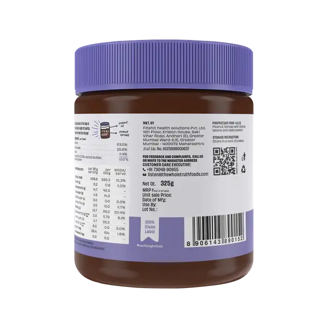 The Whole Truth |Peanut Spread| No Refined Sugar | No Artificial Sweeteners | Gluten Free | No Preservatives | 100% Natural Protein Source