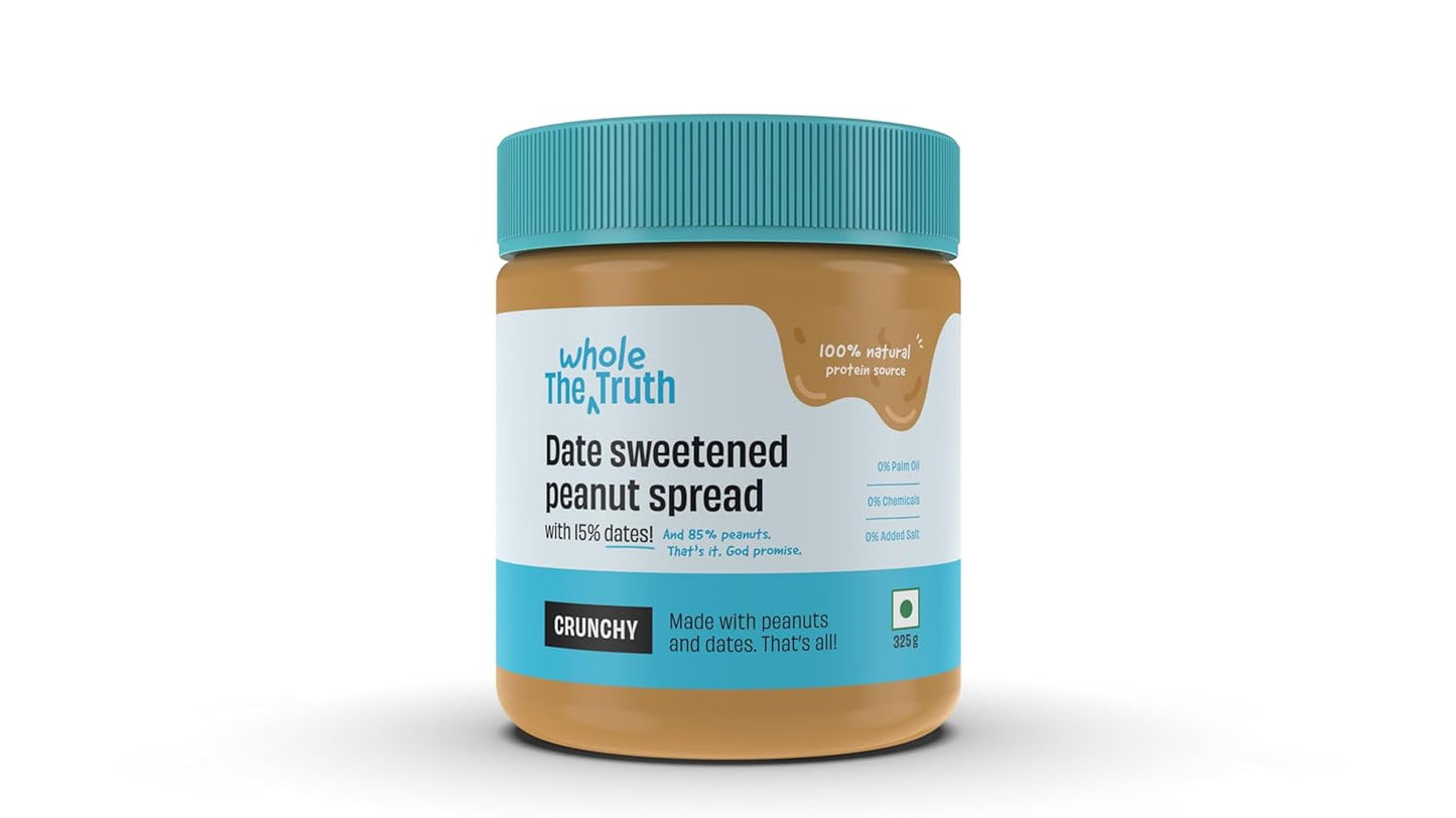 The Whole Truth |Peanut Spread| No Refined Sugar | No Artificial Sweeteners | Gluten Free | No Preservatives | 100% Natural Protein Source