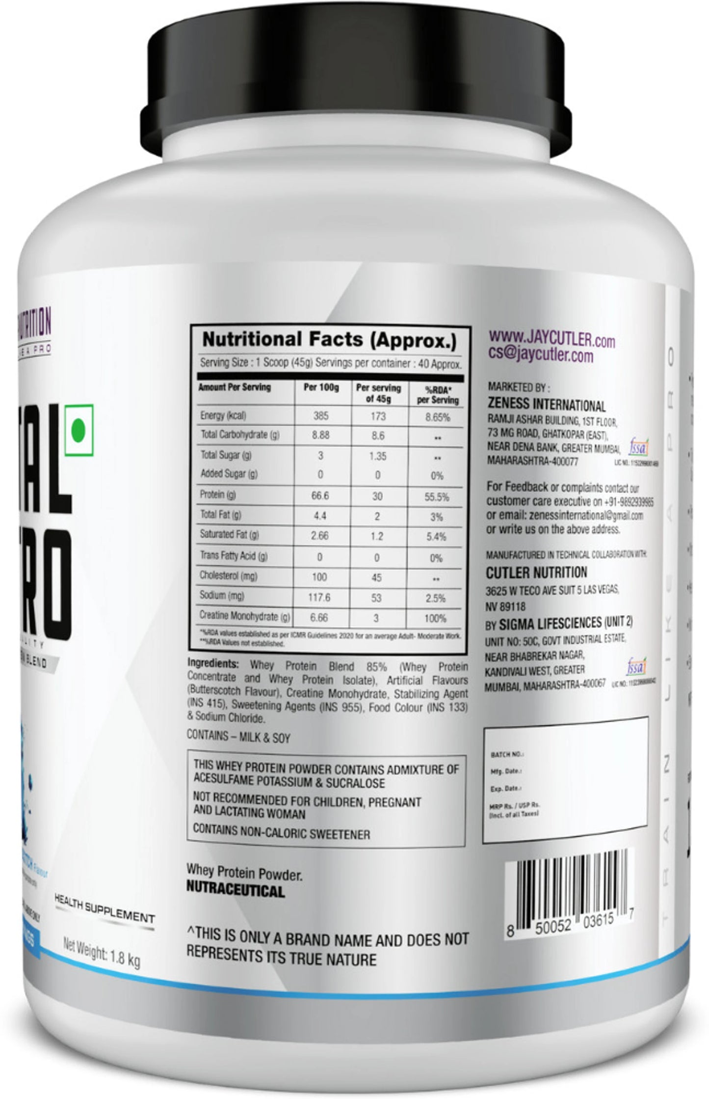 CUTLER NUTRITION TOTAL NITRO