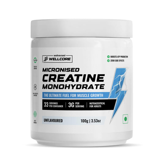 Wellcore Pure Micronised Creatine Powder | For Enhanced Muscle Strength With Rapid Absorption | Creatine Monohydrate