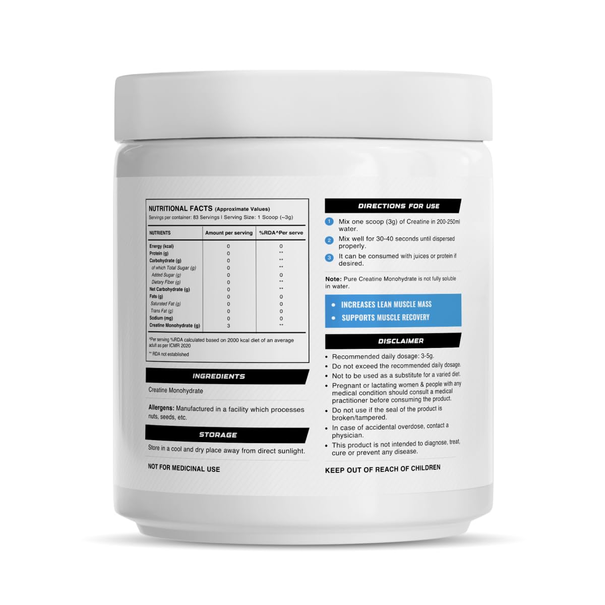 Wellcore Pure Micronised Creatine Powder | For Enhanced Muscle Strength With Rapid Absorption | Creatine Monohydrate