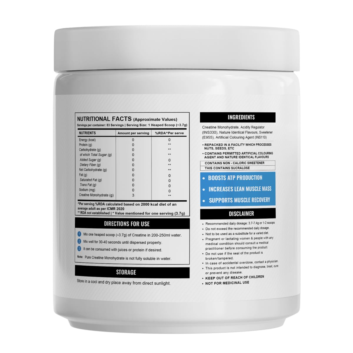 Wellcore Pure Micronised Creatine Powder | For Enhanced Muscle Strength With Rapid Absorption | Creatine Monohydrate