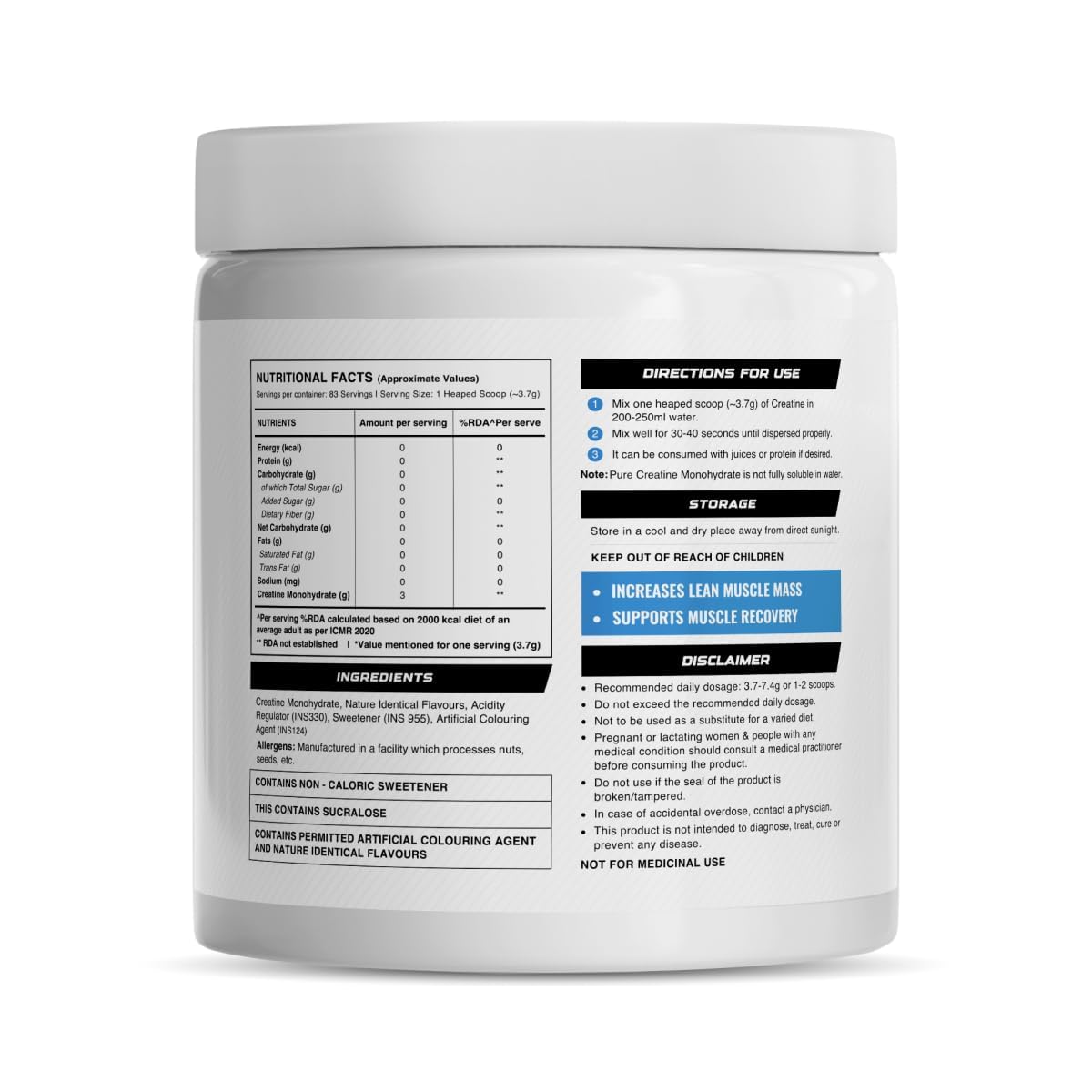 Wellcore Pure Micronised Creatine Powder | For Enhanced Muscle Strength With Rapid Absorption | Creatine Monohydrate