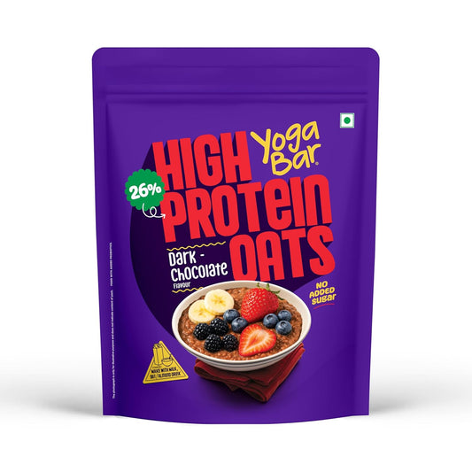 Yogabar 26g High Protein Oats |Breakfast Cereal with Wholegrains| 26% Protein & No added sugar | Oats High Protein for Gym | Premium Protein Blend with Whey Protein Powder