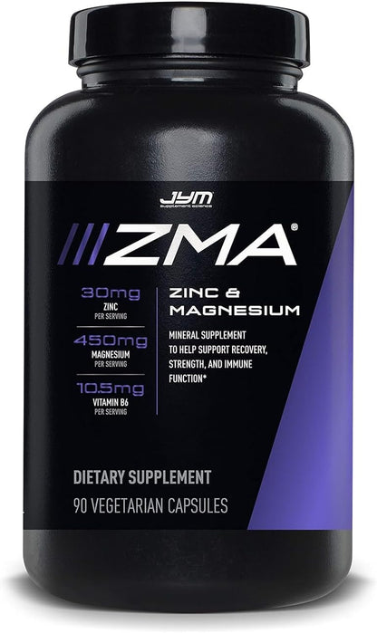 ZMA JYM | Zinc & Magnesium Supplement and Vitamin B6| YM Supplement Science