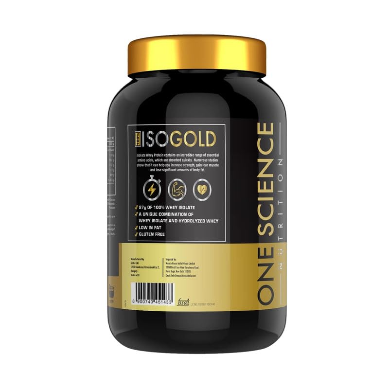 One Science Nutrition (OSN) 100% Iso Gold Whey Protein 2lbs [Grass Fed Whey]| 27g Protein| 5.3g Glutamine| 6.4g BCAA