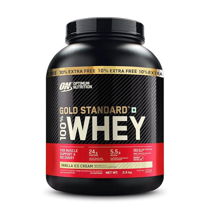Optimum Nutrition (ON) Gold Standard 100% Whey Protein | for Muscle Support & Recovery | Vegetarian - Primary Source Whey Isolate