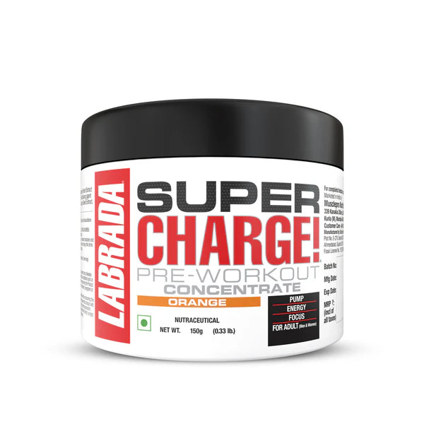 Labrada Super Charge Pre-Workout Concentrate | Green Apple (30 Servings | 0.75g L-Arginine | 375mg L-Citrulline Malate | 2g Beta Alanine | 150mg Caffeine Anhydrous | 250mg Ashwagandha Extract)