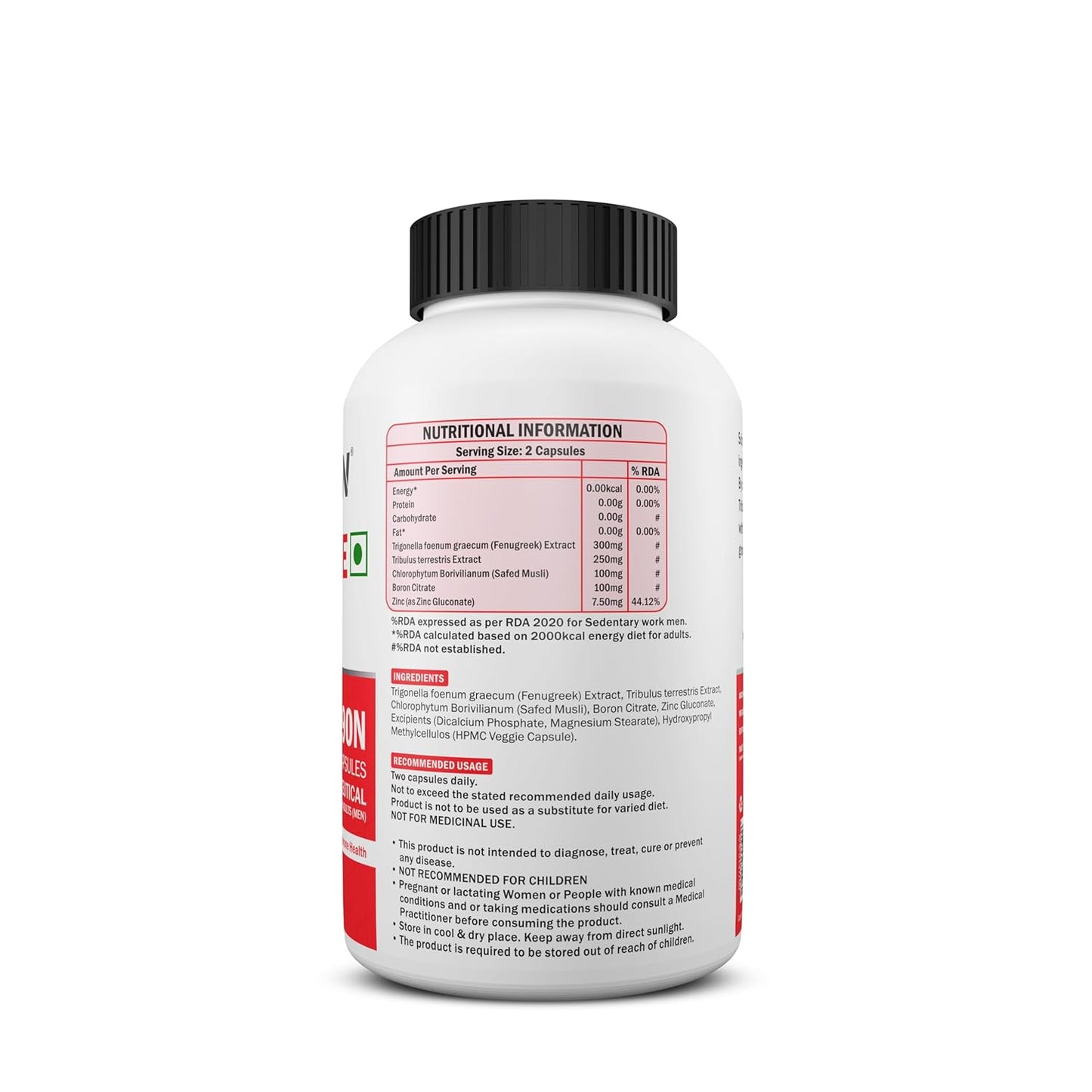 Scitron TEST ONE Testosterone Supplement for Men with Fenugreek |Tribulus Terrestris & Boron Citrate | Enhance Performance| Drive & Natural Testosterone Levels | 90-Capsule