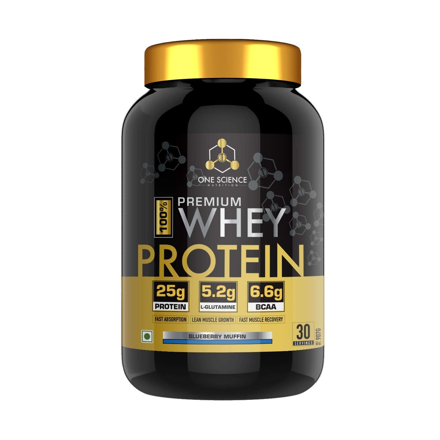 One Science Nutrition (OSN) Premium Whey Protein [Grass Fed Whey] | 25g Protein | 6.6g BCAA | 5.2 gms L-Glutamine | Refuels & Repairs Muscles