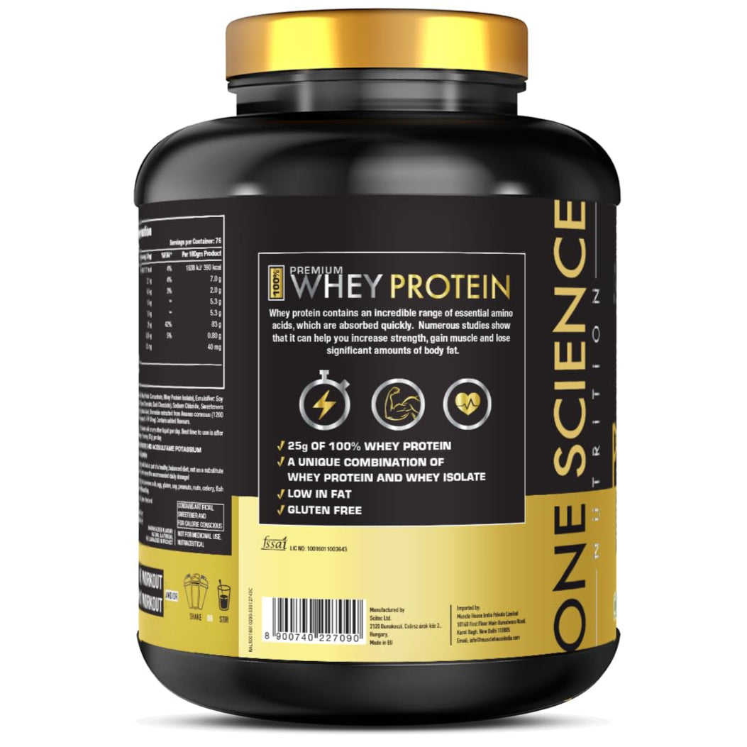 One Science Nutrition (OSN) Premium Whey Protein [Grass Fed Whey] | 25g Protein | 6.6g BCAA | 5.2 gms L-Glutamine | Refuels & Repairs Muscles