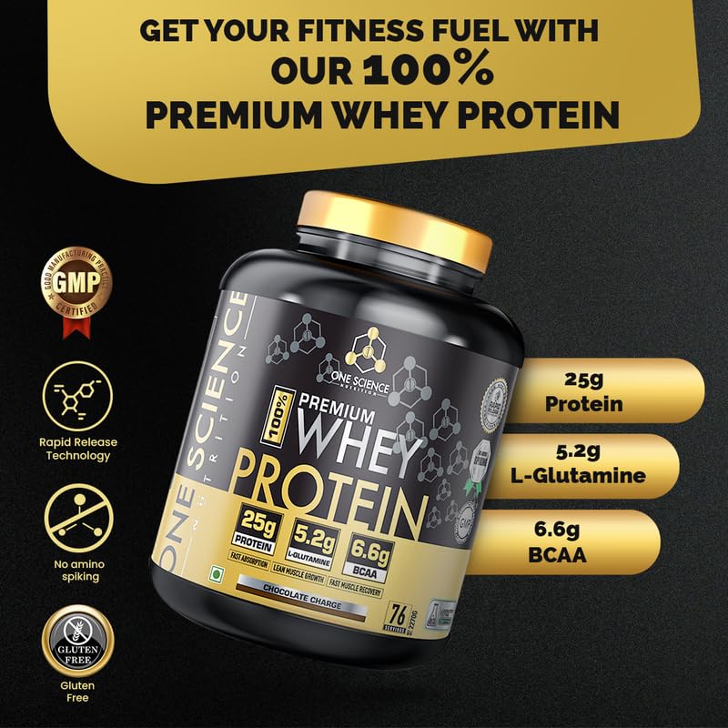 One Science Nutrition (OSN) Premium Whey Protein [Grass Fed Whey] | 25g Protein | 6.6g BCAA | 5.2 gms L-Glutamine | Refuels & Repairs Muscles